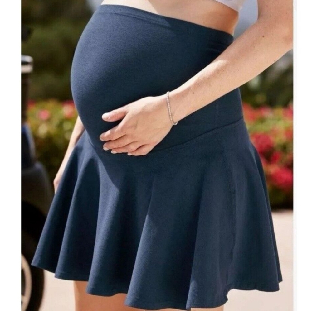 Beyond the Bump Navy Flared Maternity Skirt